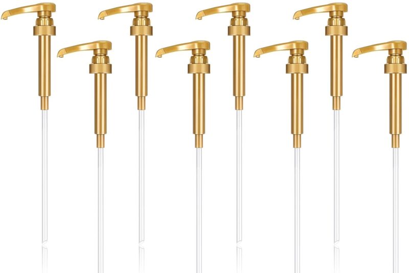 Zopeal 8 Gold Coffee Syrup Pump Dispensers
